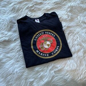 VINTAGE Marine Corps Shirt Adult XL Black double Stitch 90s Mens